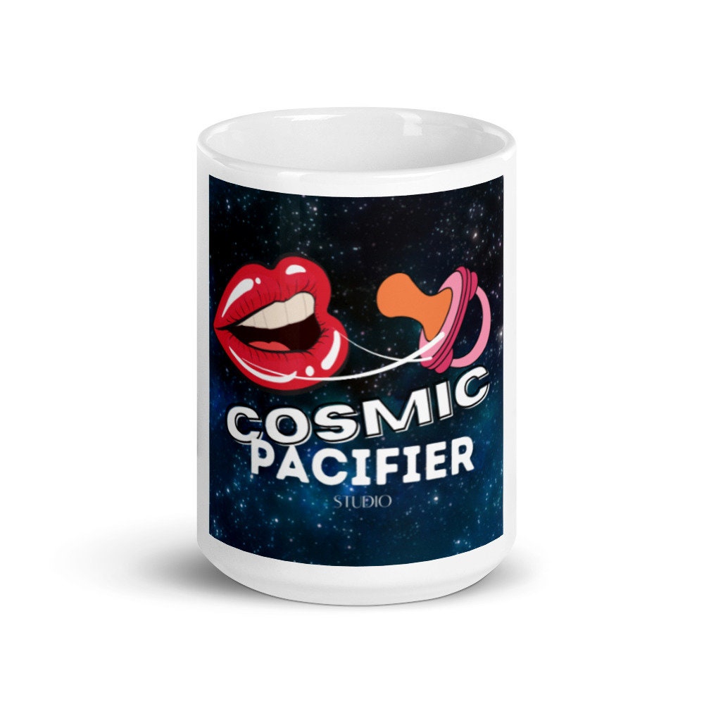 Cosmic Pacifier White glossy mug